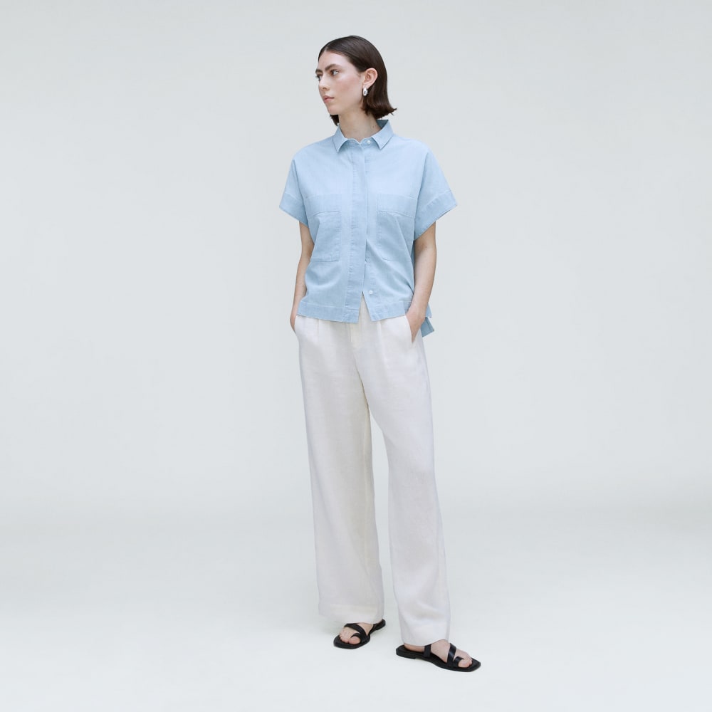 The ReChambray Box Shirt | Icy Blue