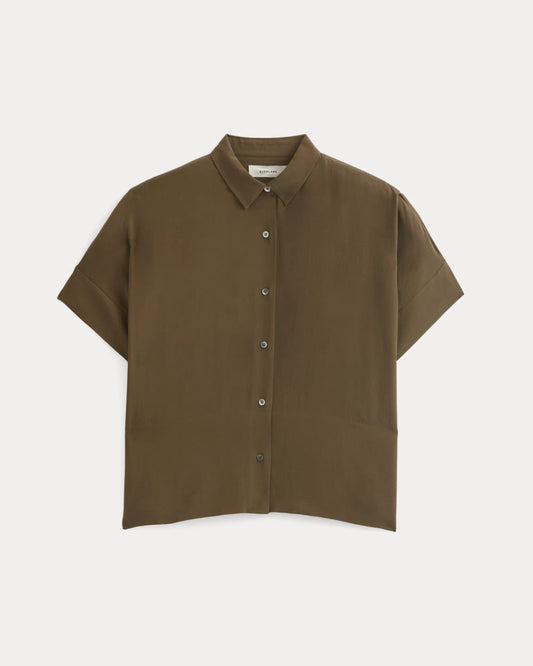 The Boxy Shirt in Washable Silk | Beech