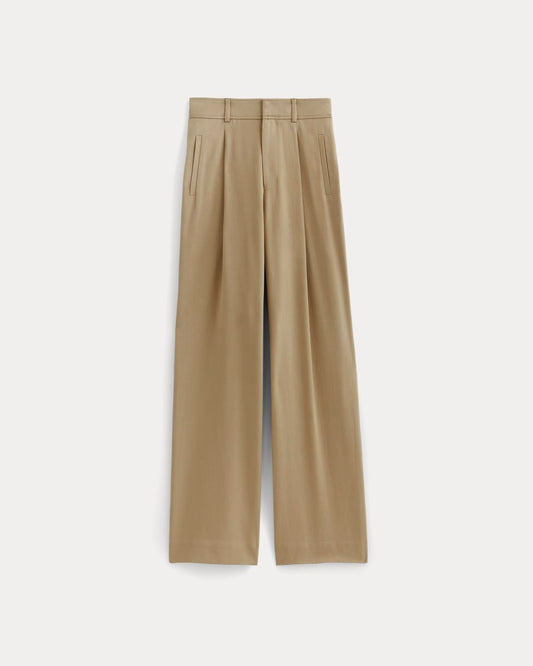 The Draper Pleated Pant in Buttersmooth | Ash Brown | 30" Inseam