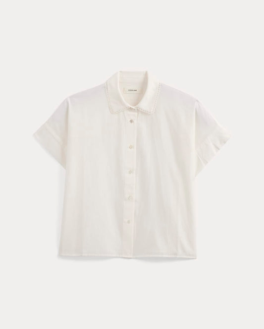 Scalloped-Collar Square Shirt | Bone