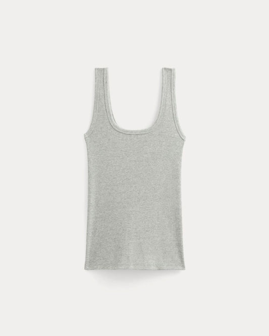 The Luxe Rib Square-Neck Tank | Classic Heather Grey