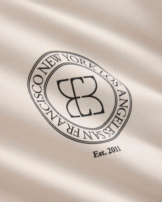 Badge Logo Crewneck Sweatshirt | Natural