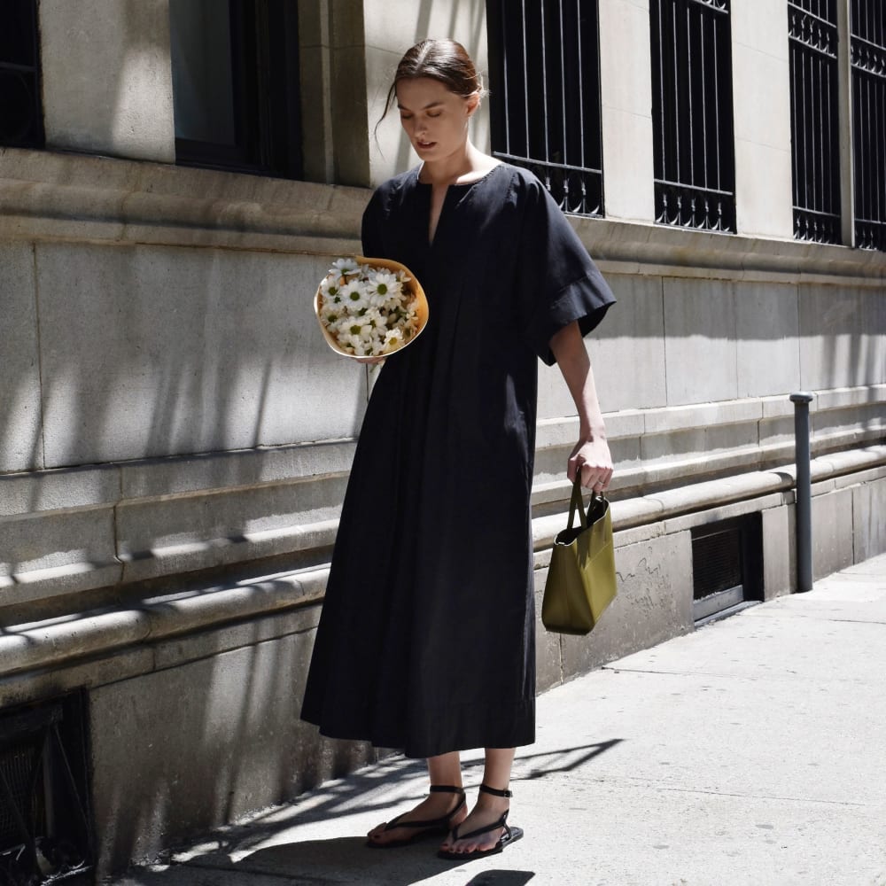 The Poplin Caftan Dress | Black