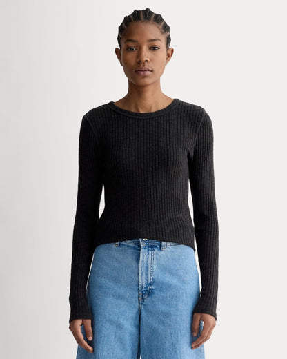 The Cozy Rib Long-Sleeve Tee | Black
