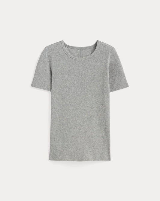 The Luxe Rib Crew | Heathered Grey