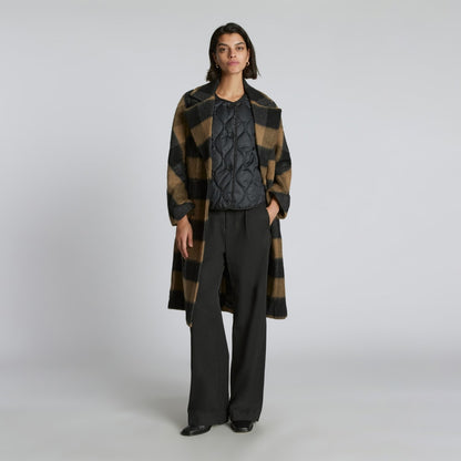 The Brushed Italian ReWool® Peacoat | Camel Buffalo Check