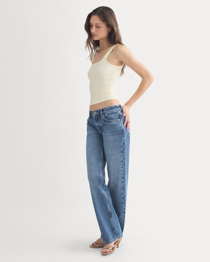 Scoop-Neck Tank in Pointelle | Lemon Icing