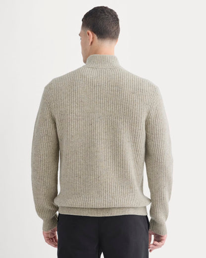 The Felted Merino Half-Zip Sweater | Heather Gravel Donegal