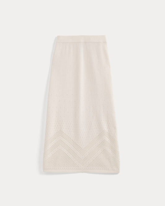 Lace-Knit Maxi Skirt | Bone