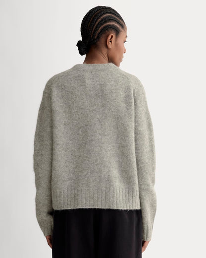 The Crew Cardigan in Alpaca | Heather Stone Grey