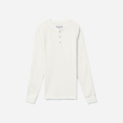 The Waffle Long-Sleeve Henley Tee | Off-White