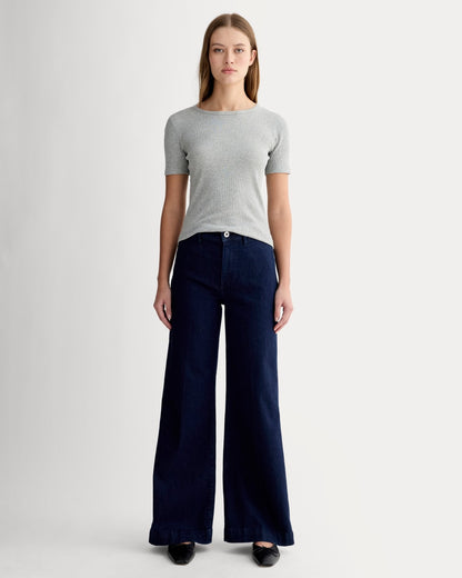 The Luxe Rib Crew | Heathered Grey