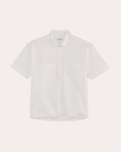 The Short-Sleeve Boxy Oxford | White