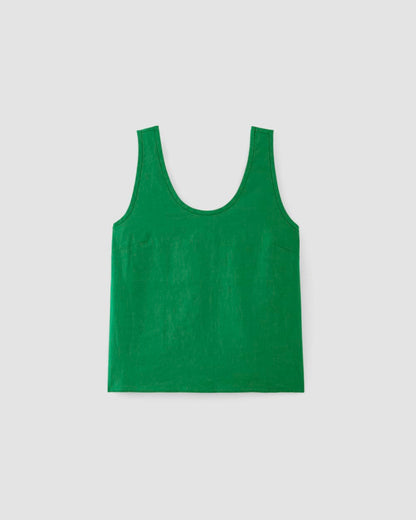 The Scoop Tank in Linen | Grass Green
