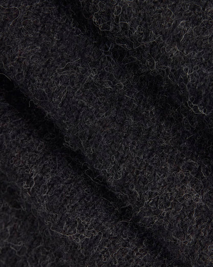 The Crew Cardigan in Alpaca | Heathered Black