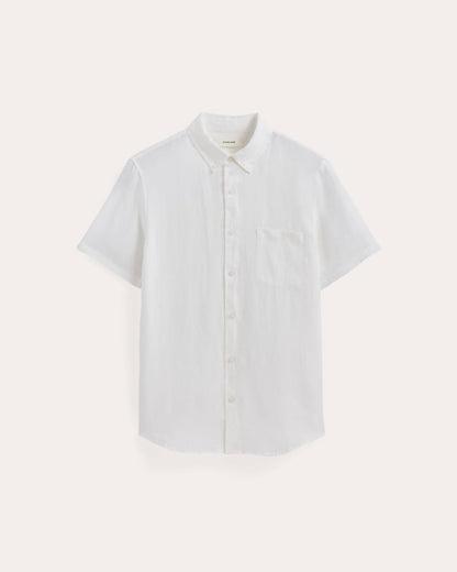 The Classic Short-Sleeve Shirt in Linen | White