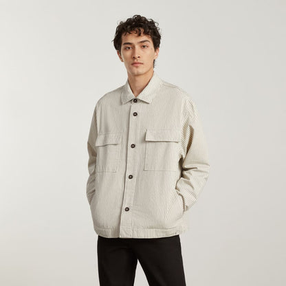 The Everyone Spring Shirt Jacket | Navy Stripe