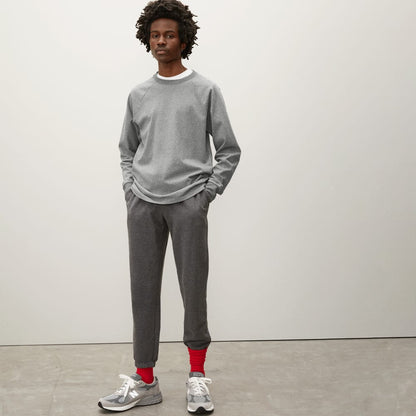 The Premium-Weight Long-Sleeve Crew | Uniform | Mid Heathered Grey