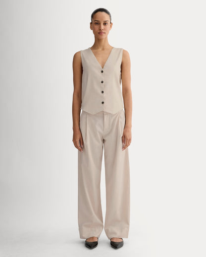The Vest in Stretch Linen | Birch