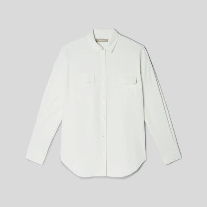 The Washable Silk Relaxed Shirt  | Bone
