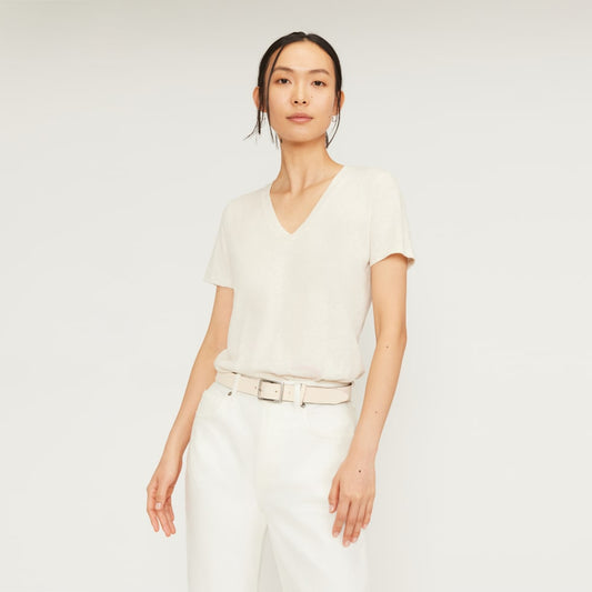 The Organic Cotton V-Neck | Heathered Oat