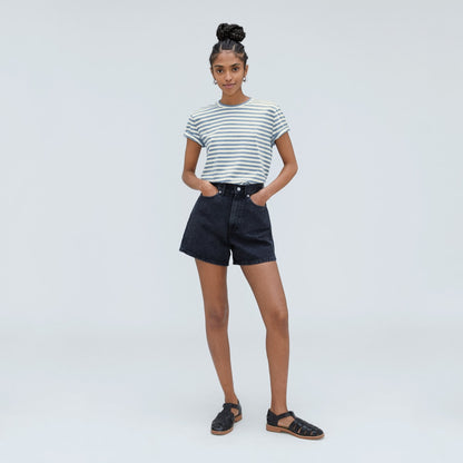 The Box-Cut Tee in Essential Cotton | Spring Lake / Canvas | No Pocket