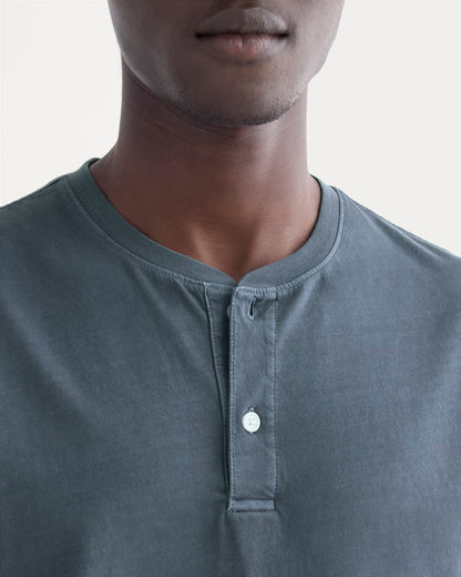 The Essential Organic Garment-Dyed Henley | Navy