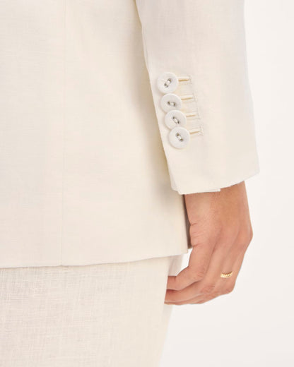 The Oversized Blazer in Linen | Bone