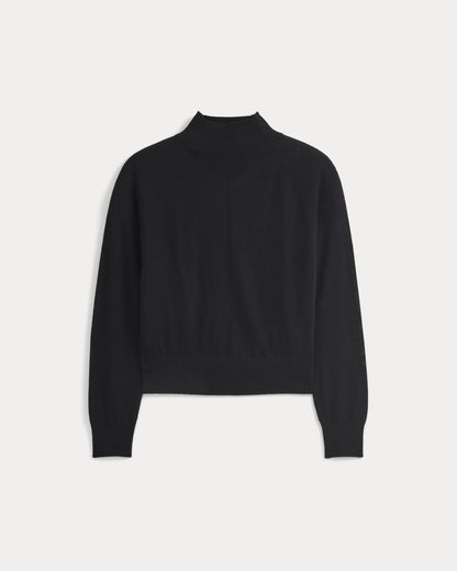 Mockneck Sweater In Ultrafine Merino | Black
