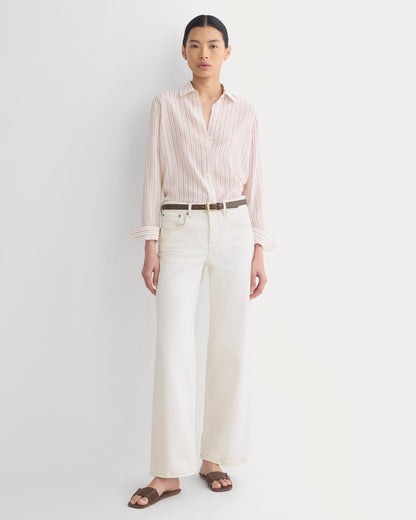 The Must-Have Shirt in Washable Silk | Bone / Rose