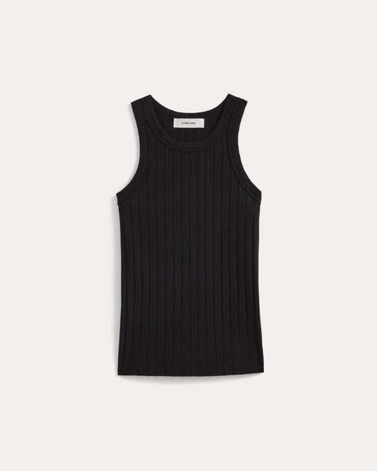 Racerback Tank in Pointelle | Black