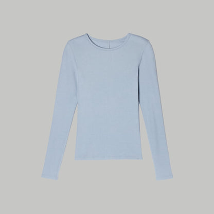 The Pima Micro-Rib Long-Sleeve Crew | Mist