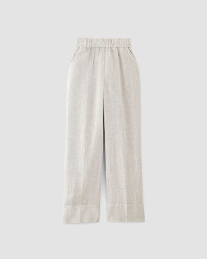 The Linen Easy Pant | Stone / White
