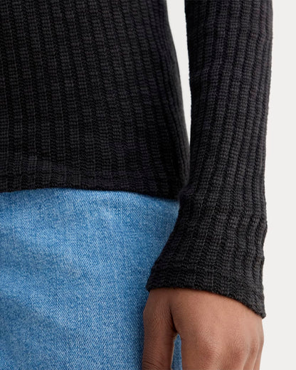 The Cozy Rib Long-Sleeve Tee | Black