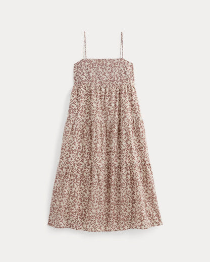 The Gauze Tiered Dress | Natural / Rose Dusk Floral