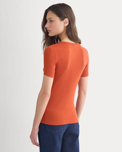 The Luxe Rib Crew | Rust