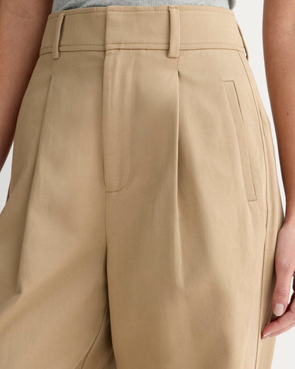 The Draper Pleated Pant in Buttersmooth | Ash Brown | 32" Inseam