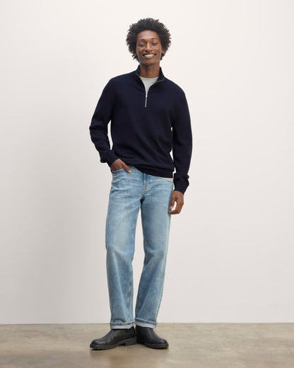 The Quarter-Zip in Cashmere |  Navy