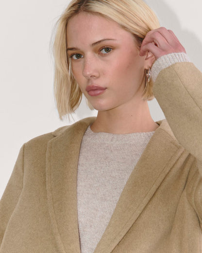 The Topcoat in Wool | Dark Heathered Camel
