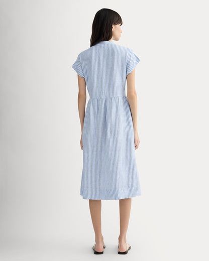 The Craft Dress in Linen | Bluebell / Bone