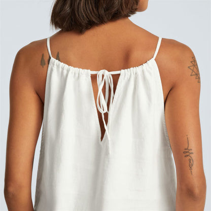 The Linen Apron Dress | White