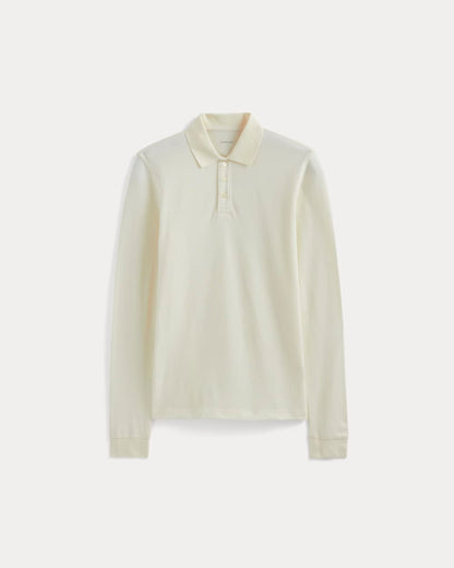 The Long-Sleeve Pique Polo | Bone