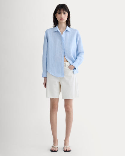 The Must-Have Shirt in Linen | Sky Blue / White