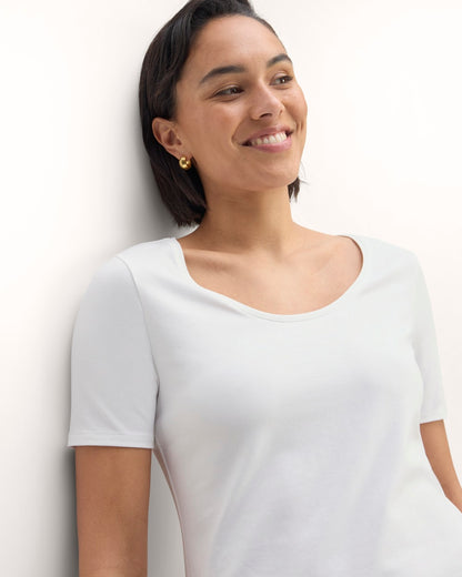 The Form Scoop-Neck Tee | White