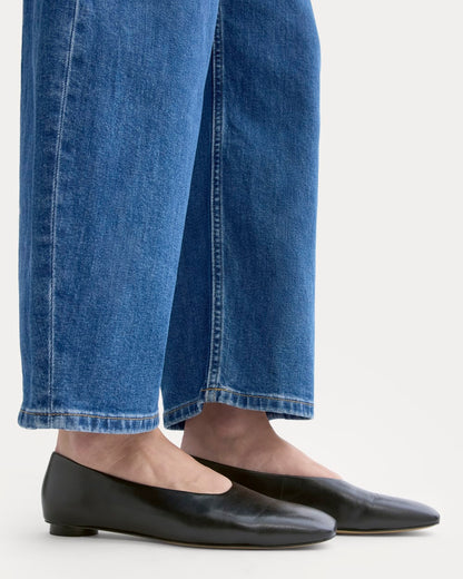 Gallery Square-Toe Flat | Black