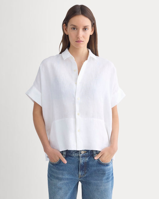 The Boxy Shirt in Linen | White