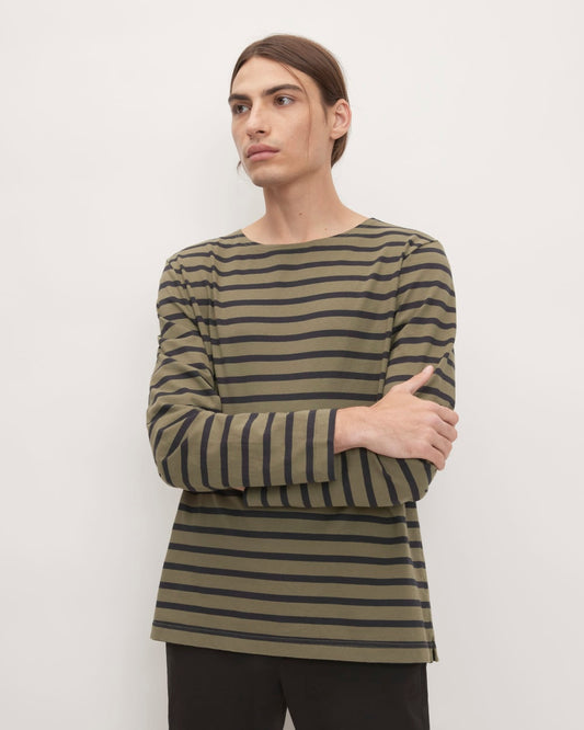 The Premium-Weight Long-Sleeve Mariner Tee | Kalamata / Black