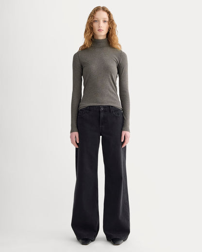 The Luxe Rib Turtleneck | Washed Heathered Fatigue