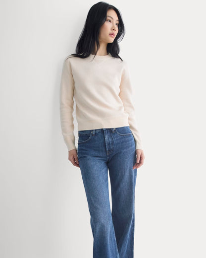 Double Knit Crew in Cotton Merino | Bone/Cream/Sand/Light Camel