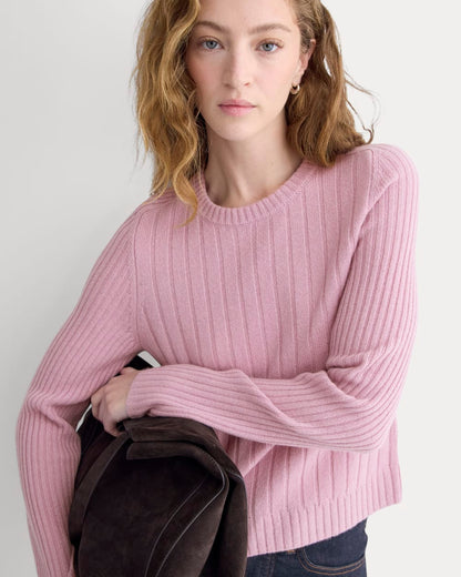 Mix Ribbed Crew in Cashmere | Lilac Crush
